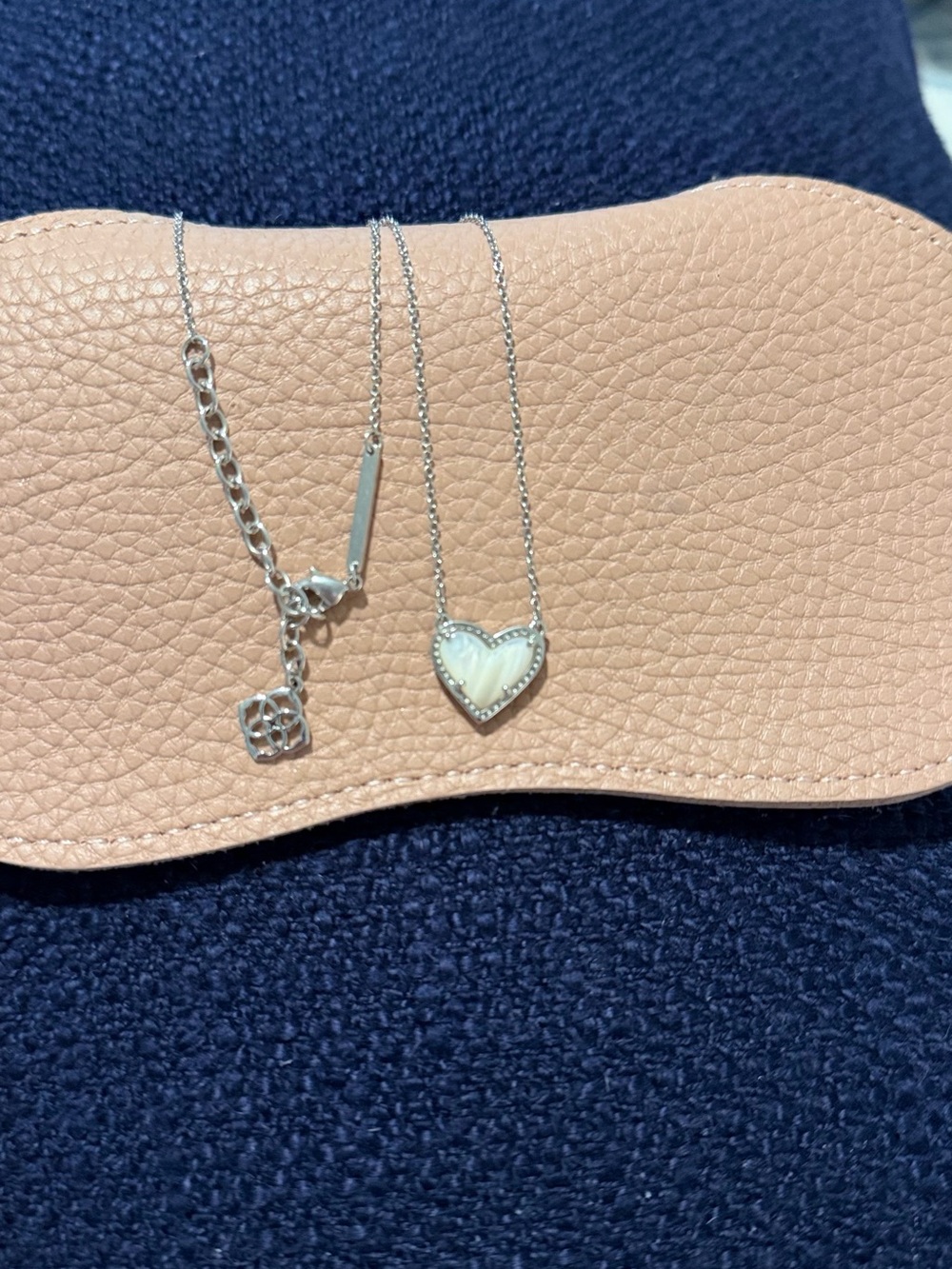 Kendra Scott Silver Heart Necklace with Mother-of-Pearl